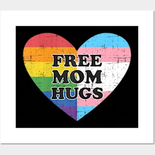 Free mom hugs with and transgender flag heart Posters and Art